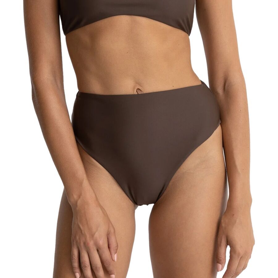 Rhythm Classic Hi Waist Bikini Bottom - Women's Chocolate