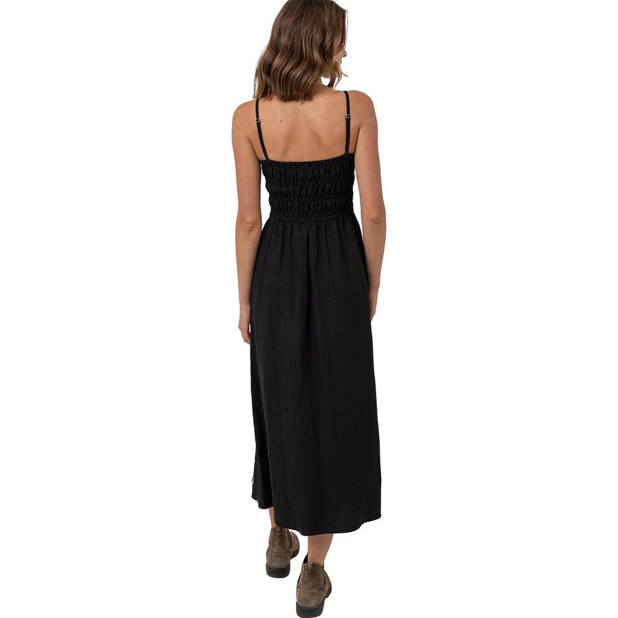 Rhythm Classic Shirred Midi Dress - Women's Black