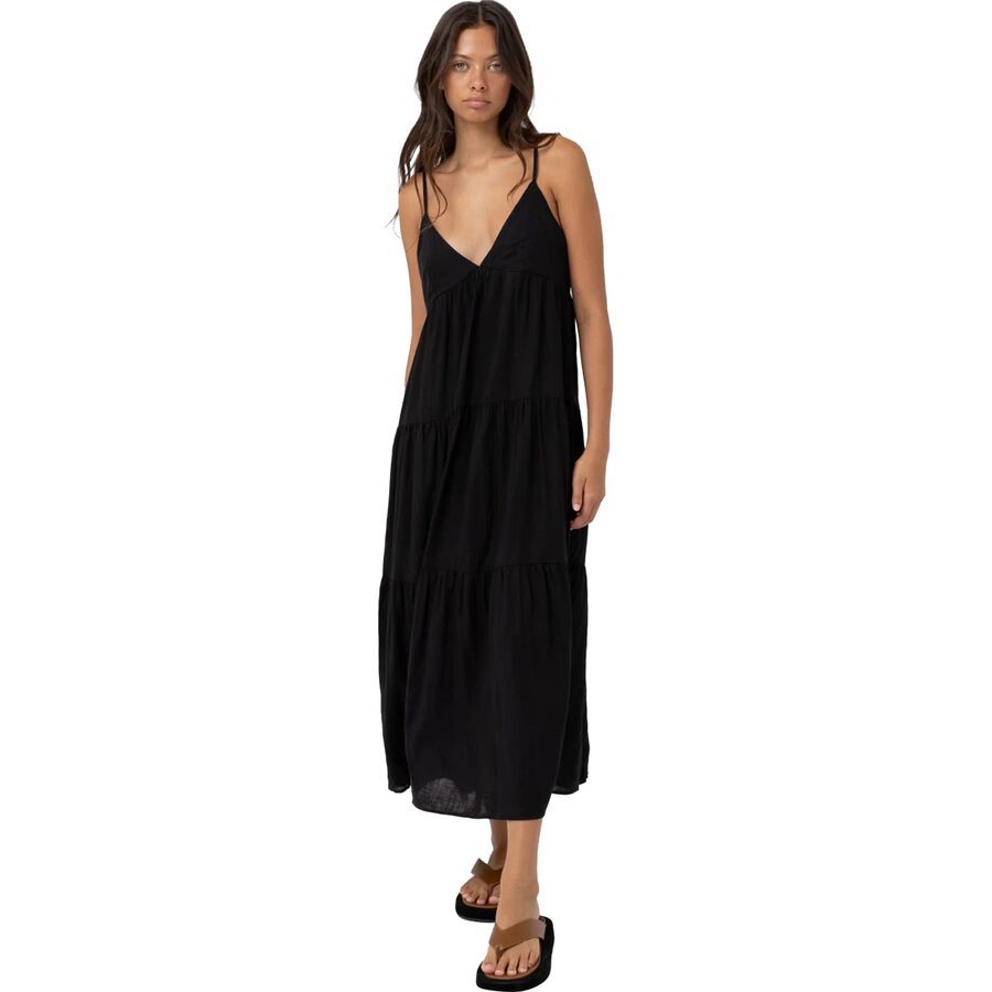 Rhythm Classic Tiered Midi Dress - Women's Black