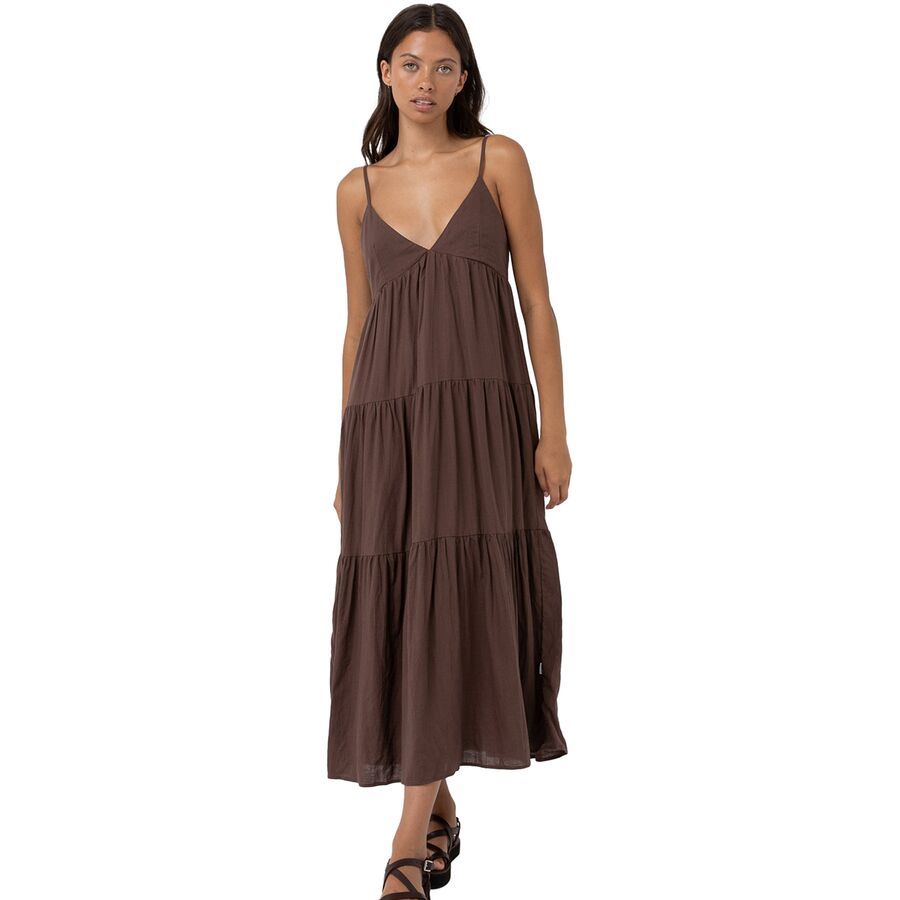 Rhythm Classic Tiered Midi Dress - Women's Chocolate