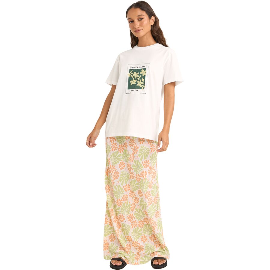 Rhythm Flower Market Boyfriend T-Shirt - Women's White