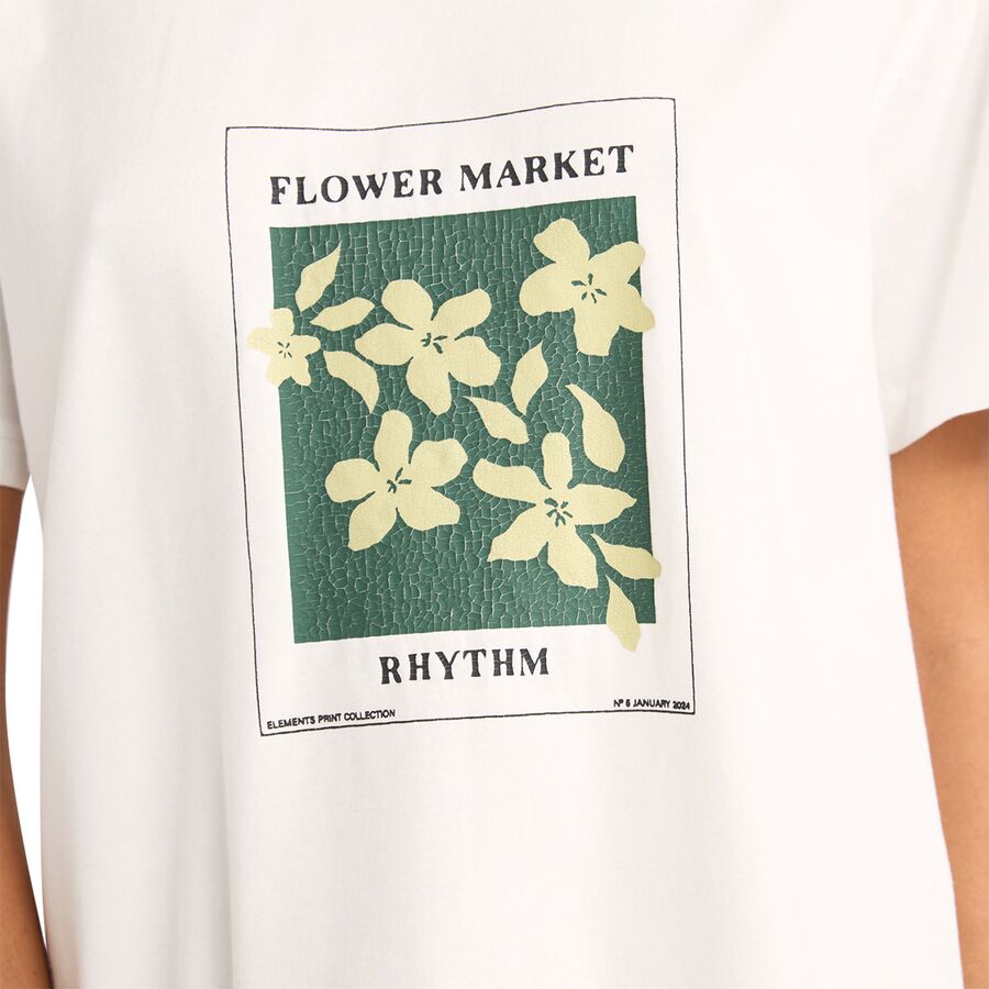 Rhythm Flower Market Boyfriend T-Shirt - Women's White