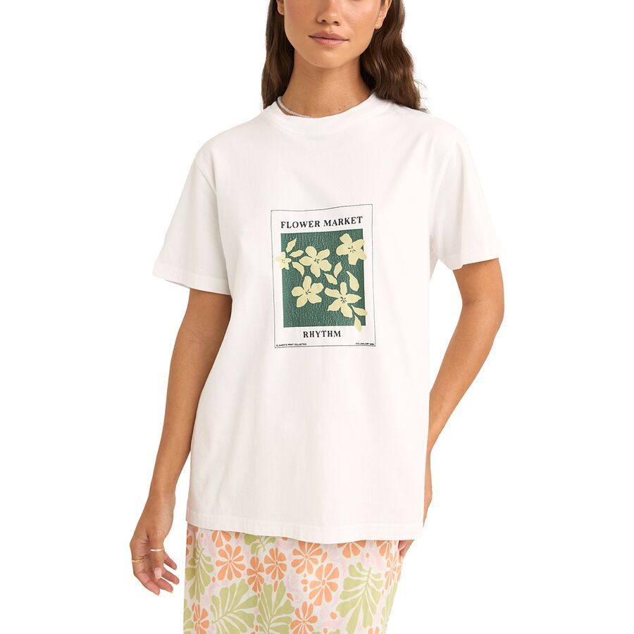 Rhythm Flower Market Boyfriend T-Shirt - Women's White