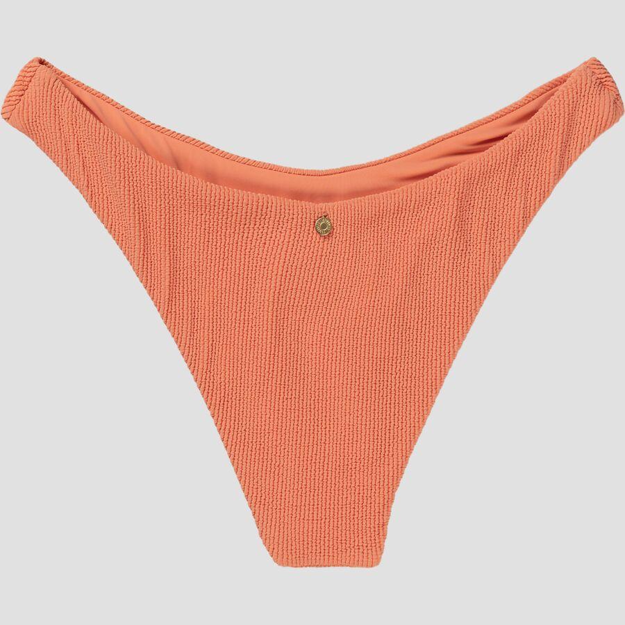 Rhythm Isla Rib Hi Cut Bikini Bottom - Women's Peach