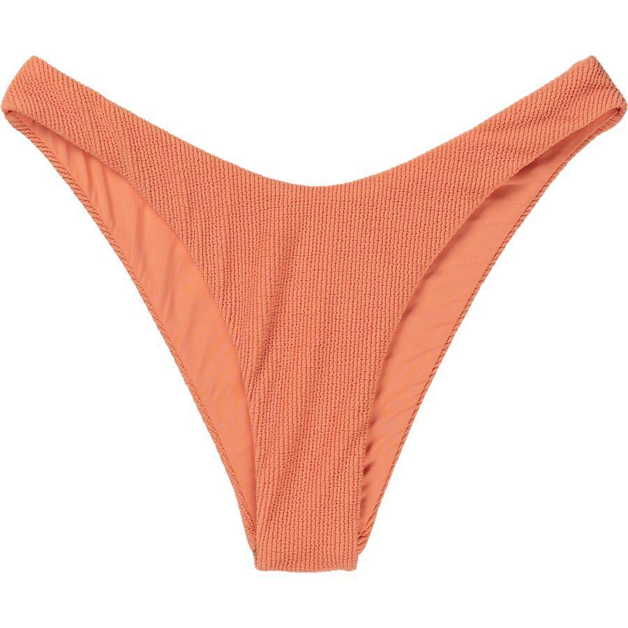Rhythm Isla Rib Hi Cut Bikini Bottom - Women's Peach