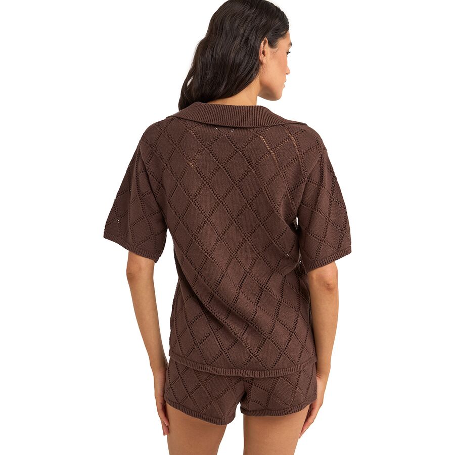 Rhythm Islander Collared Knit Shirt - Women's Chocolate