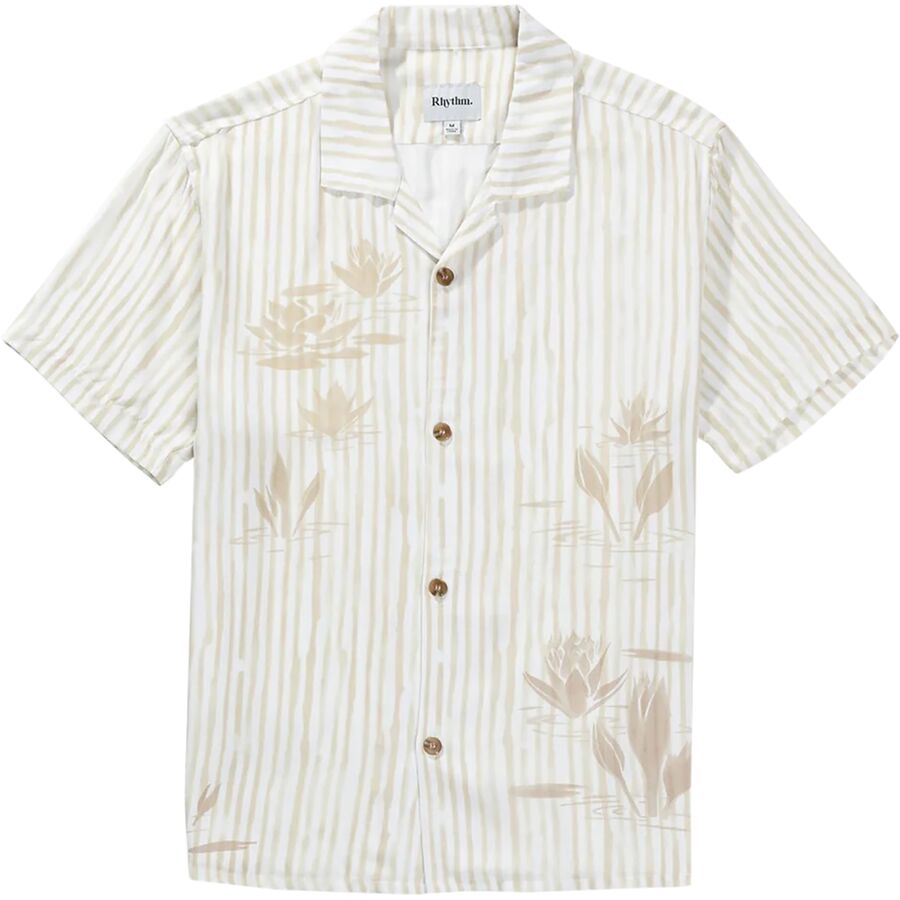Rhythm Lily Stripe Cuban Short-Sleeve Shirt - Men's Camel
