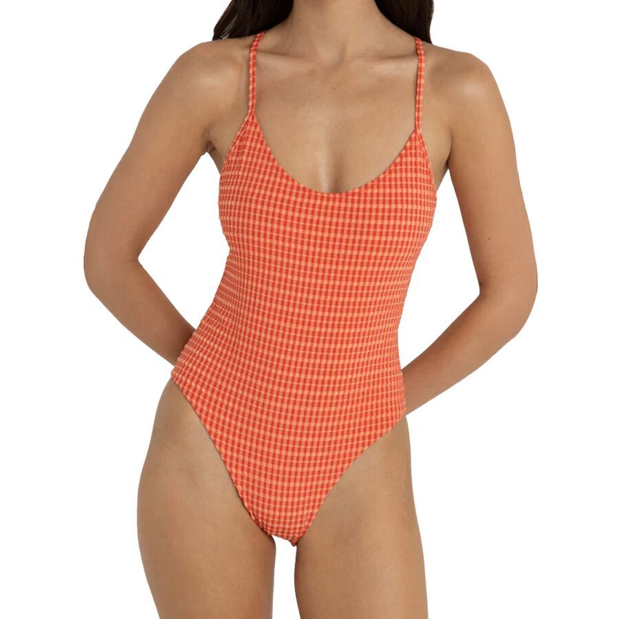 Rhythm Lola Check Cross Back One-Piece Swim Suit - Women's Red
