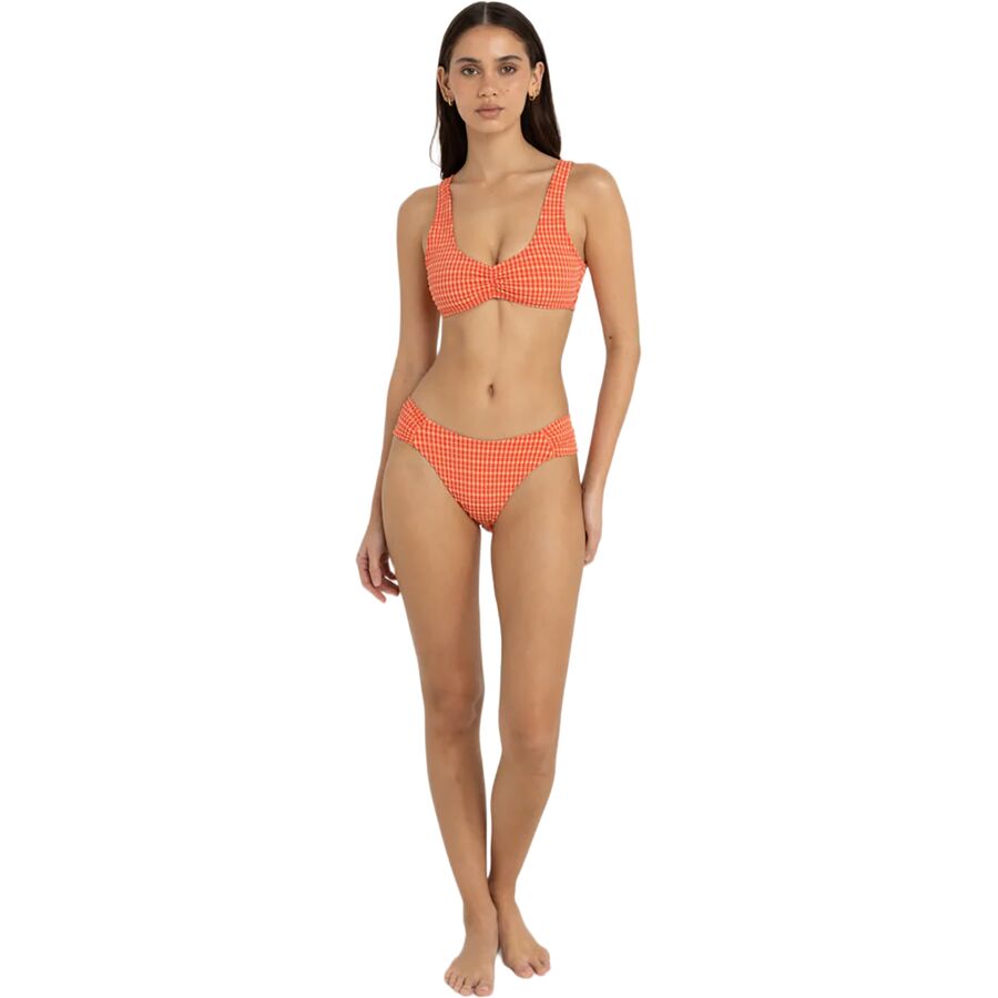 Rhythm Lola Check Soft Side Holiday Bikini Bottom - Women's Red
