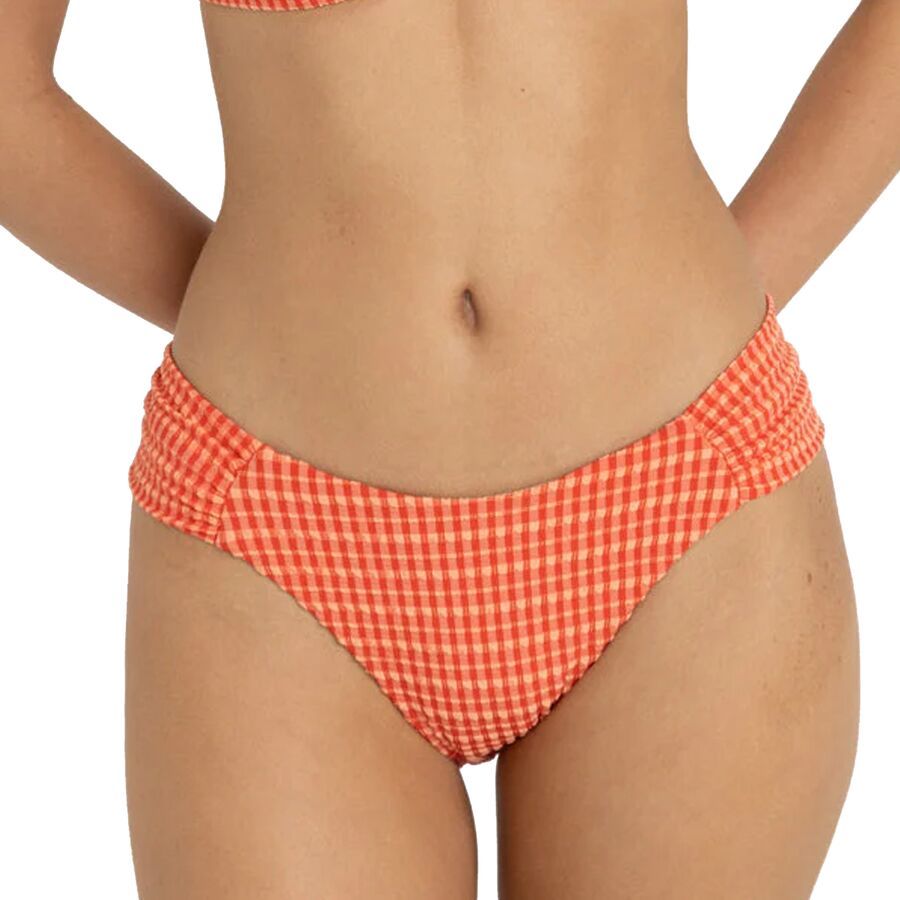 Rhythm Lola Check Soft Side Holiday Bikini Bottom - Women's Red