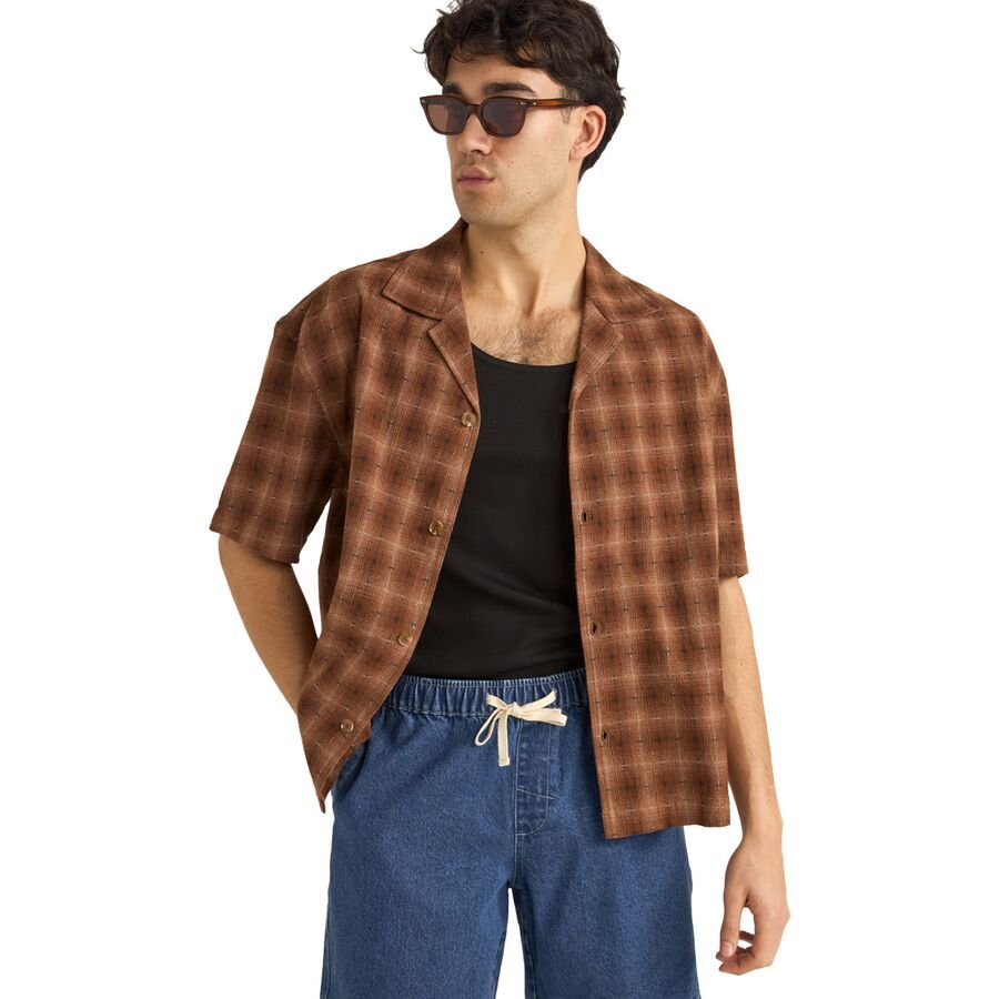 Rhythm Relaxed Shadow Check Short-Sleeve Shirt - Men's Rust
