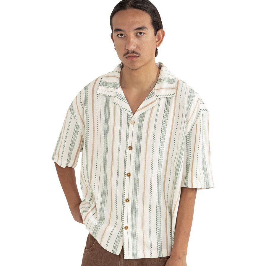 Rhythm Relaxed Stripe Short-Sleeve Shirt - Men's Olive