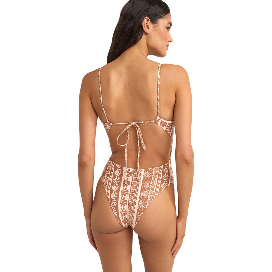 Rhythm Seafarer Tie Back Minimal One-Piece Swimsuit - Women's Brown