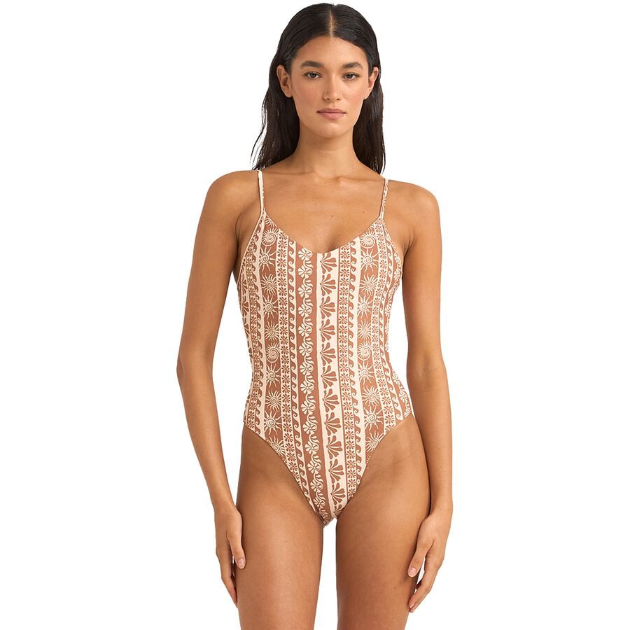 Rhythm Seafarer Tie Back Minimal One-Piece Swimsuit - Women's Brown