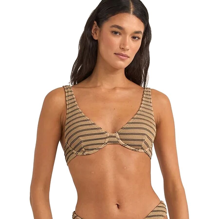 Rhythm Sol Stripe Underwire Bikini Top - Women's Black