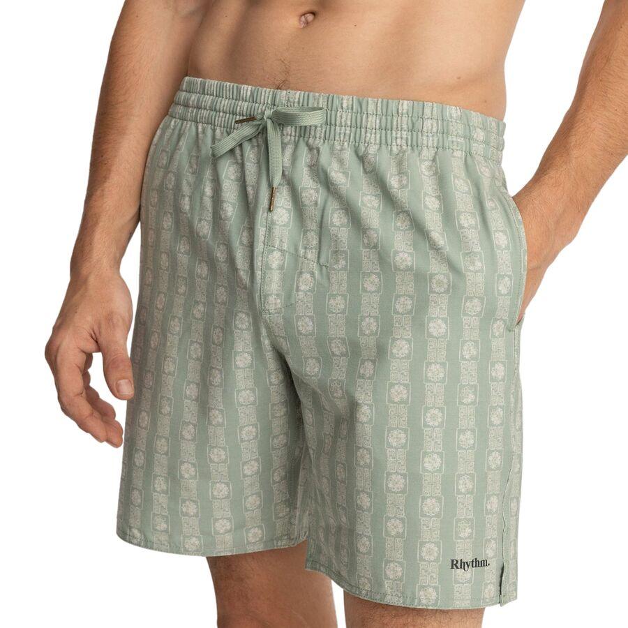 Rhythm Tile Stripe Beach Short - Men's Sage