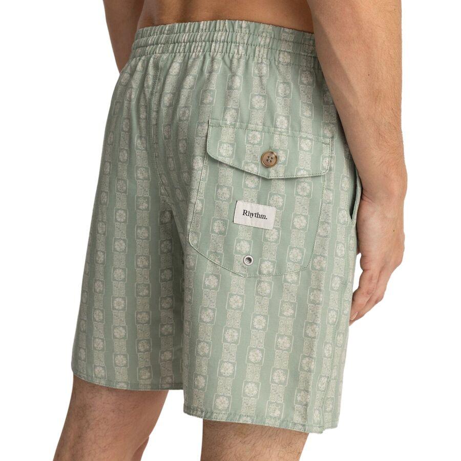 Rhythm Tile Stripe Beach Short - Men's Sage