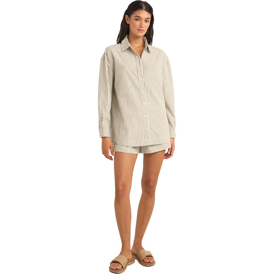 Rhythm Valley Stripe Oversized Shirt - Women's Ivy