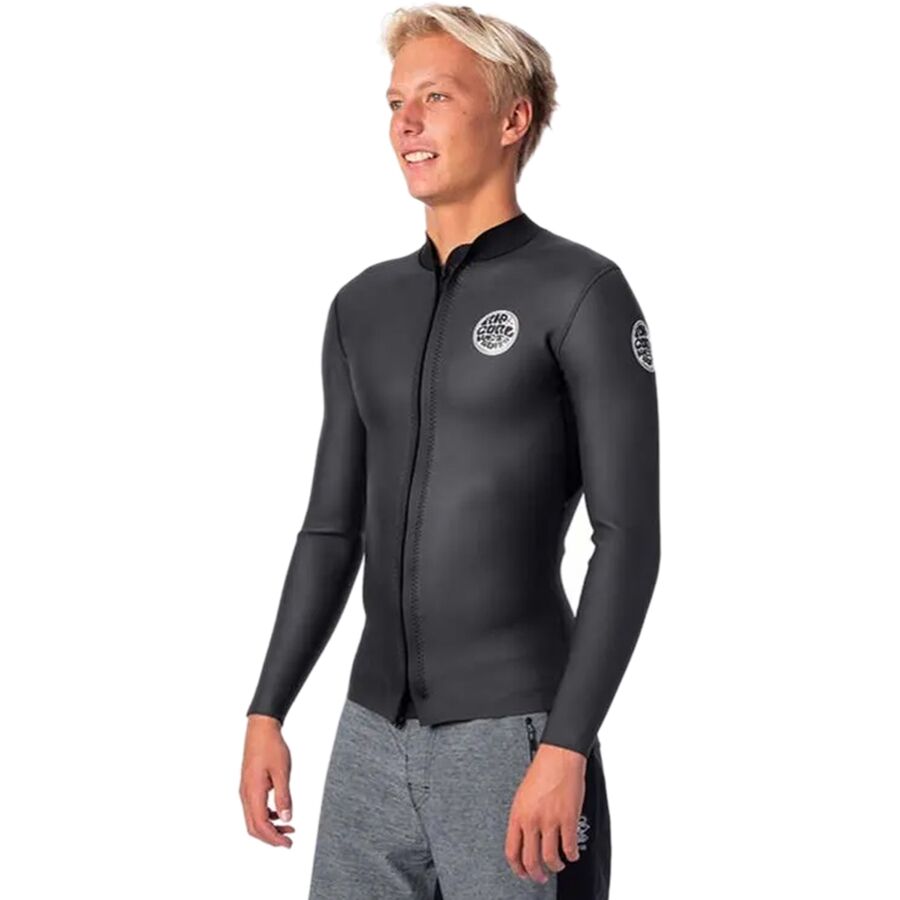 Rip Curl Dawn Patrol 1.5mm Longsleeve Full-Zip Wetsuit Jacket - Men's Black