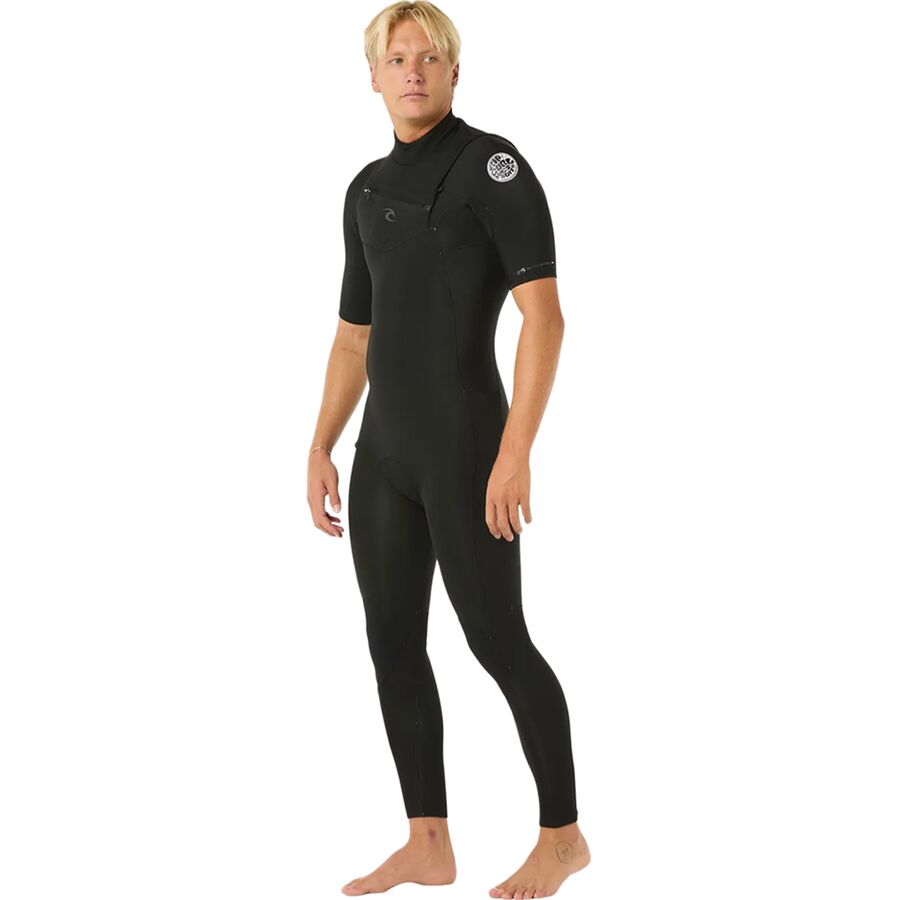 Rip Curl Dawn Patrol Short-Sleeve Chest Zip 2/2 Wetsuit - Men's Black