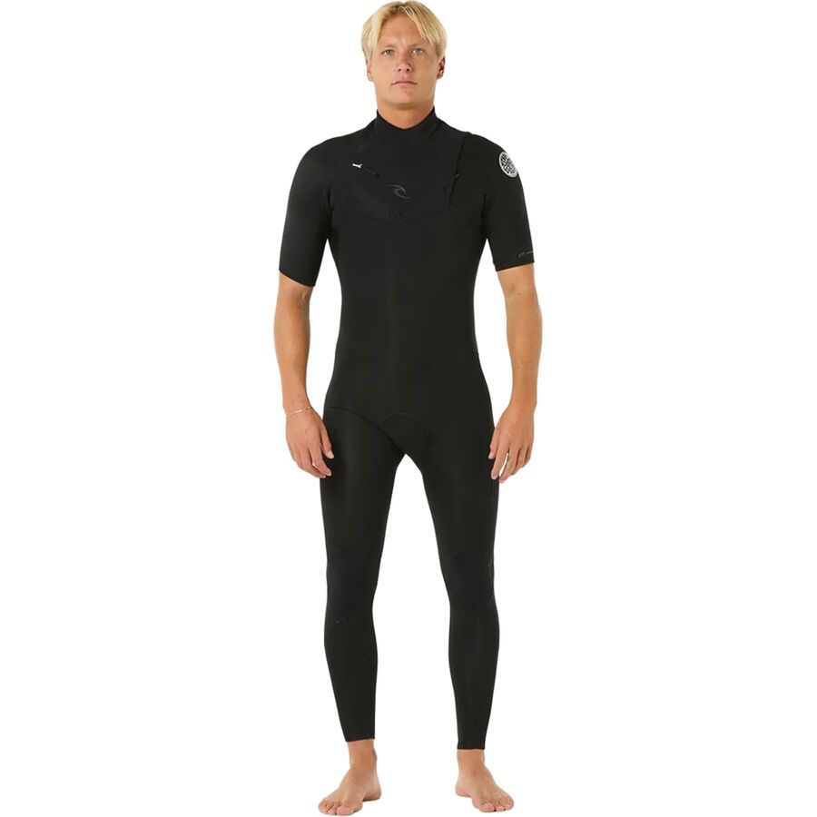 Rip Curl Dawn Patrol Short-Sleeve Chest Zip 2/2 Wetsuit - Men's Black