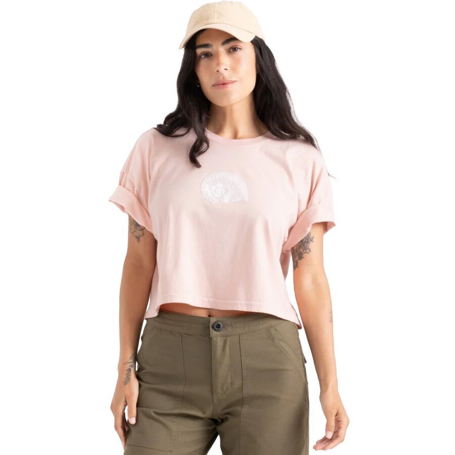 Roark Striped Shell Cropped Boxy Top - Women's Dusty Apricot