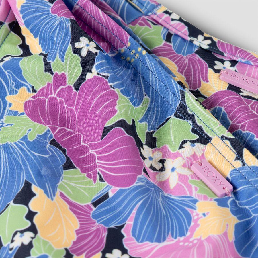 Roxy Outline Floral Crop Rashguard Set - Girls' Mood Indigo