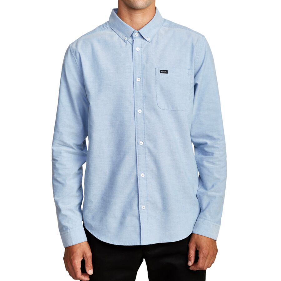 RVCA That'll Do Stretch Long-Sleeve Shirt - Men's Oxford Blue