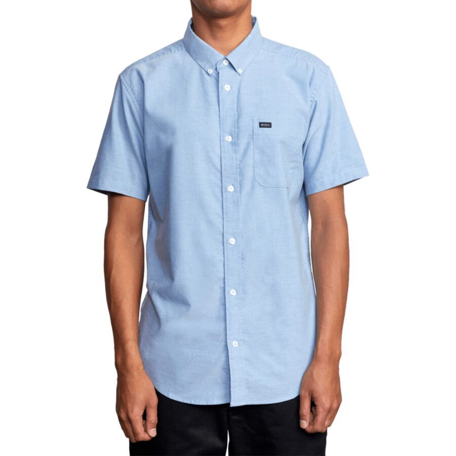 RVCA That'll Do Stretch Short-Sleeve Shirt - Men's Oxford Blue
