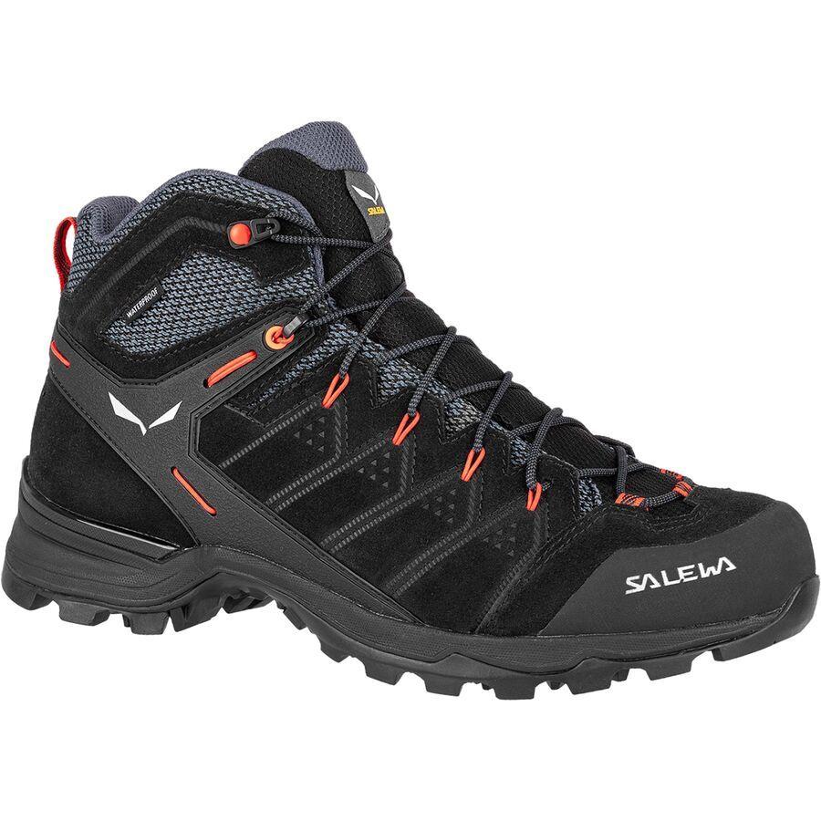 Salewa Alp Mate Mid WP Hiking Boot - Men's Black Out/Fluo Orange