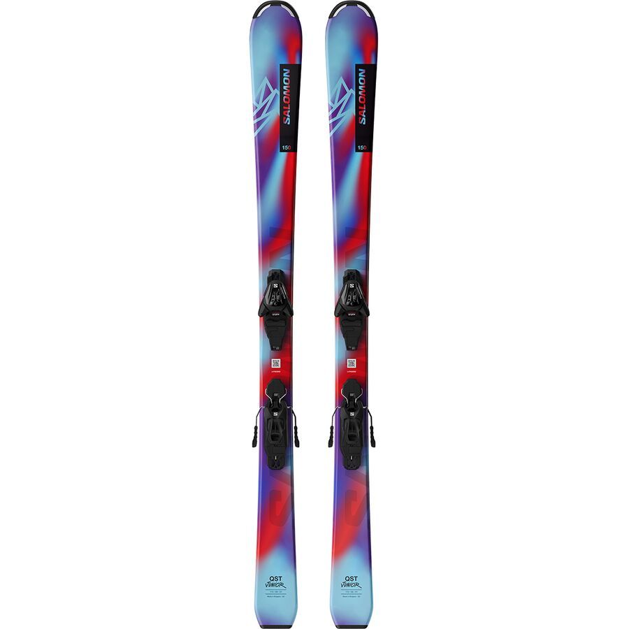 Salomon QST Jr M Ski + L6 GW J2 70 Binding - 2025 - Kids' Pastel Neon Blue 3/Poppy Red/Black