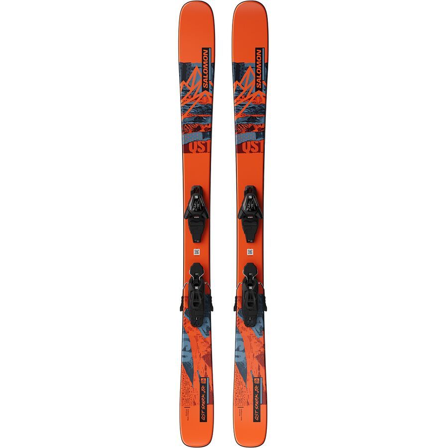 Salomon QST SPARK Jr M Ski + L6 GW J Bindings - 2025 - Kids' Flame/Copen Blue/Black