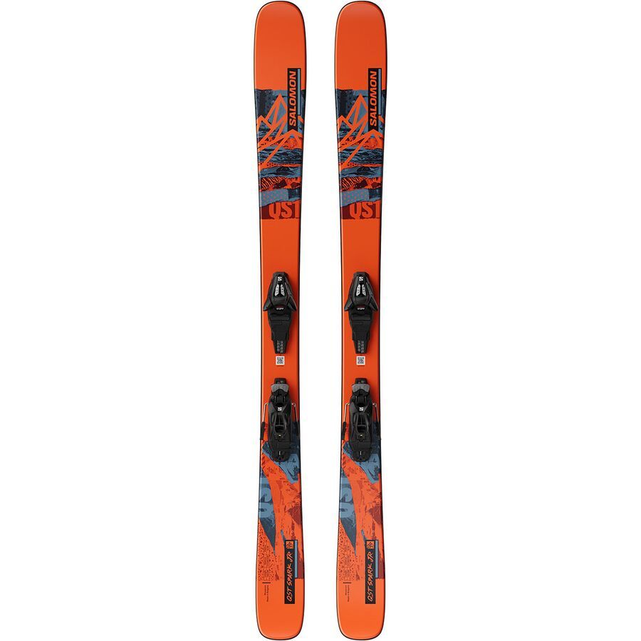 Salomon QST SPARK Jr S Ski + C5 GW J Bindings - 2025 - Kids' Flame/Copen Blue/Black