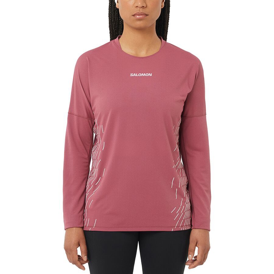 Salomon Sense Aero GFX Long-Sleeve T-Shirt - Women's Nocturne/Whisper White