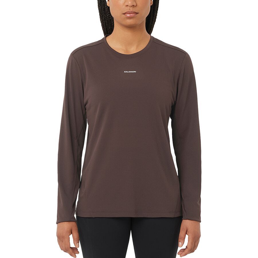 Salomon Shakeout Core Long-Sleeve T-Shirt - Women's Coffee Bean