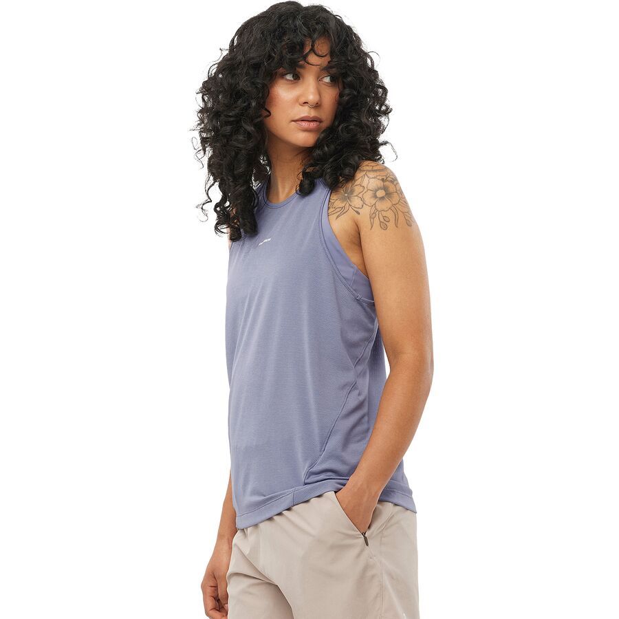 Salomon Shakeout Drop Arm Tank - Women's Blue Granite