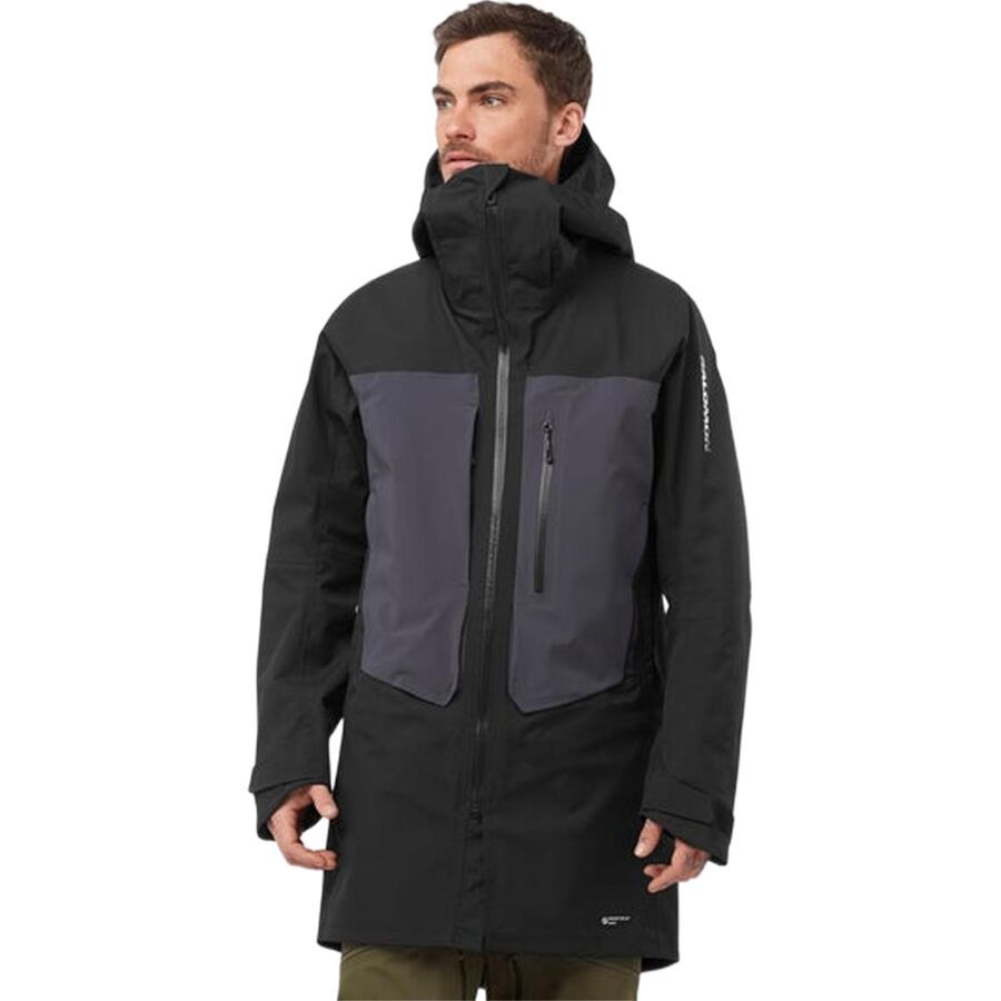 Salomon Stance 3L Long Jacket - Men's Deep Black/Periscope