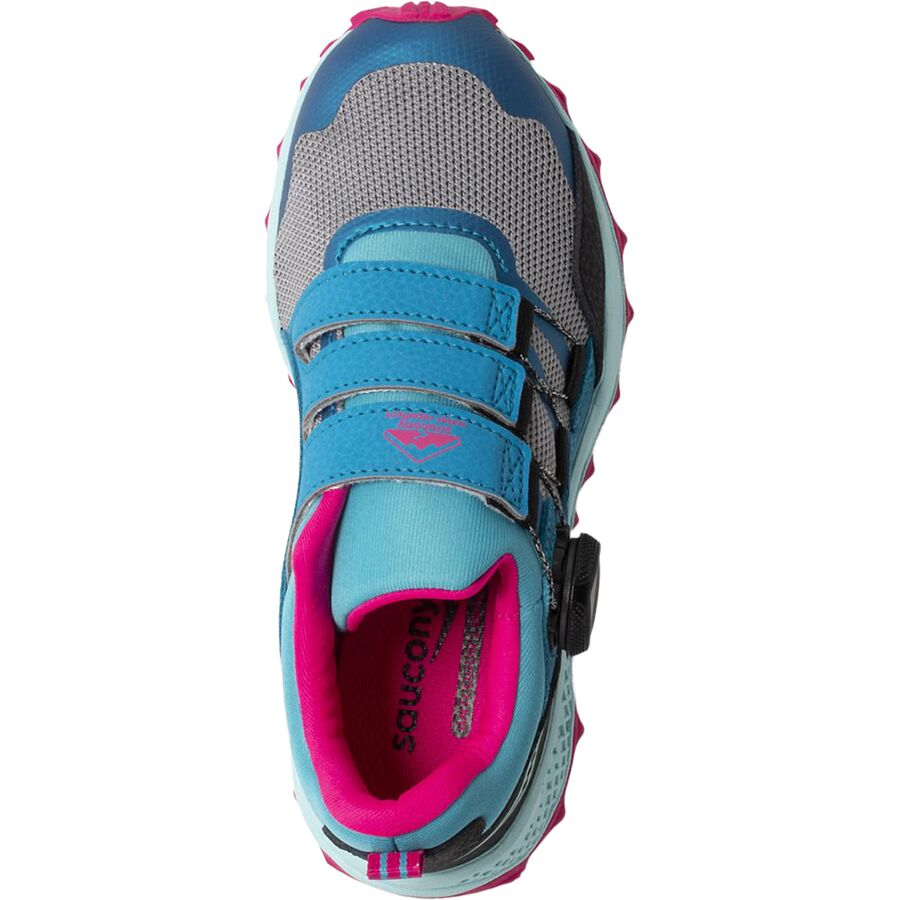 Saucony Peregrine 12 Shield BOA Sneaker - Girls' Turq/Pink