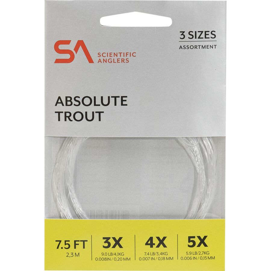 Scientific Anglers Absolute Trout Leader Assortment - 7.5ft Clear