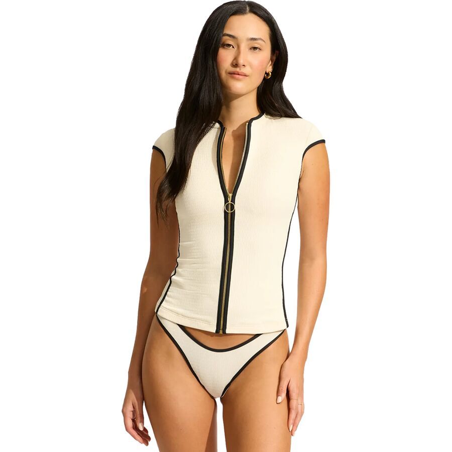 Seafolly Cap-Sleeve Sunvest - Women's Ecru