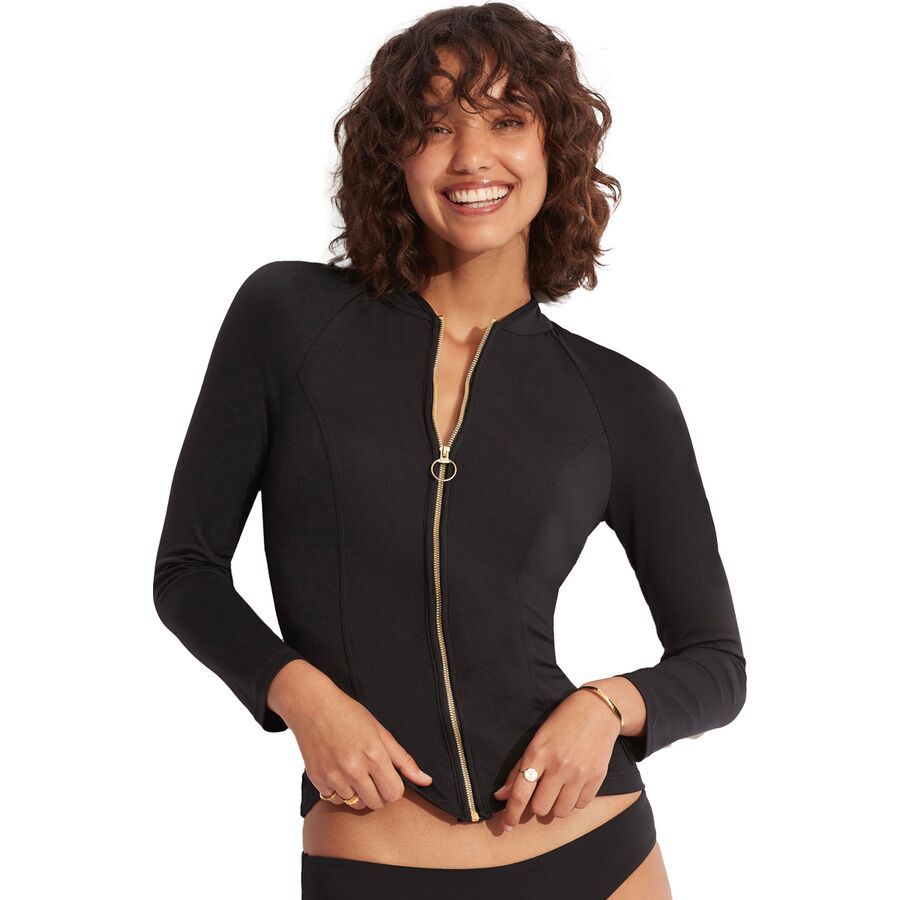 Seafolly Seafolly Collective Long Sleeve Sunvest Top - Women's Black