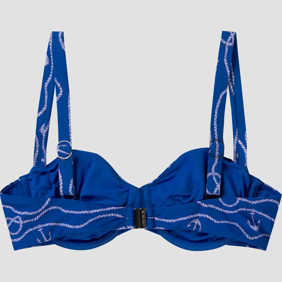 Seafolly Set Sail Ruched Underwire Bikini Top - Women's Azure