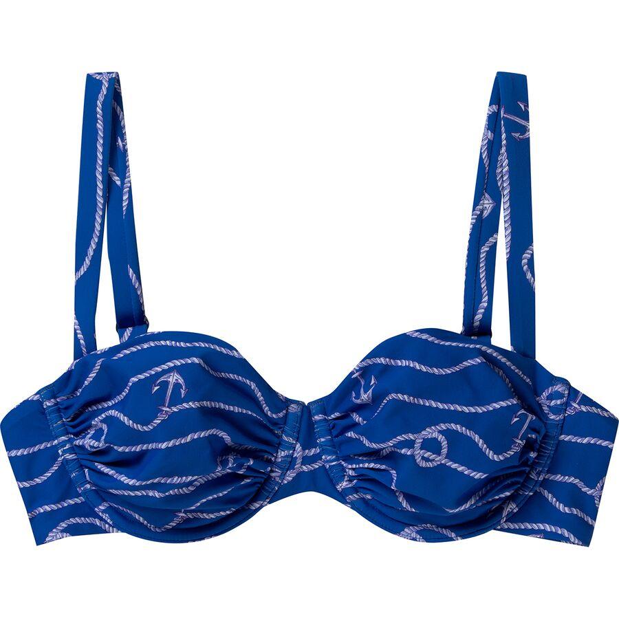 Seafolly Set Sail Ruched Underwire Bikini Top - Women's Azure