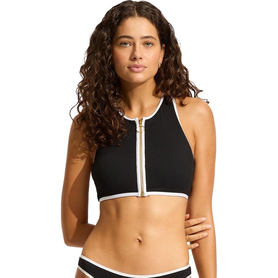 Seafolly Zip Front Tank Top - Women's Black