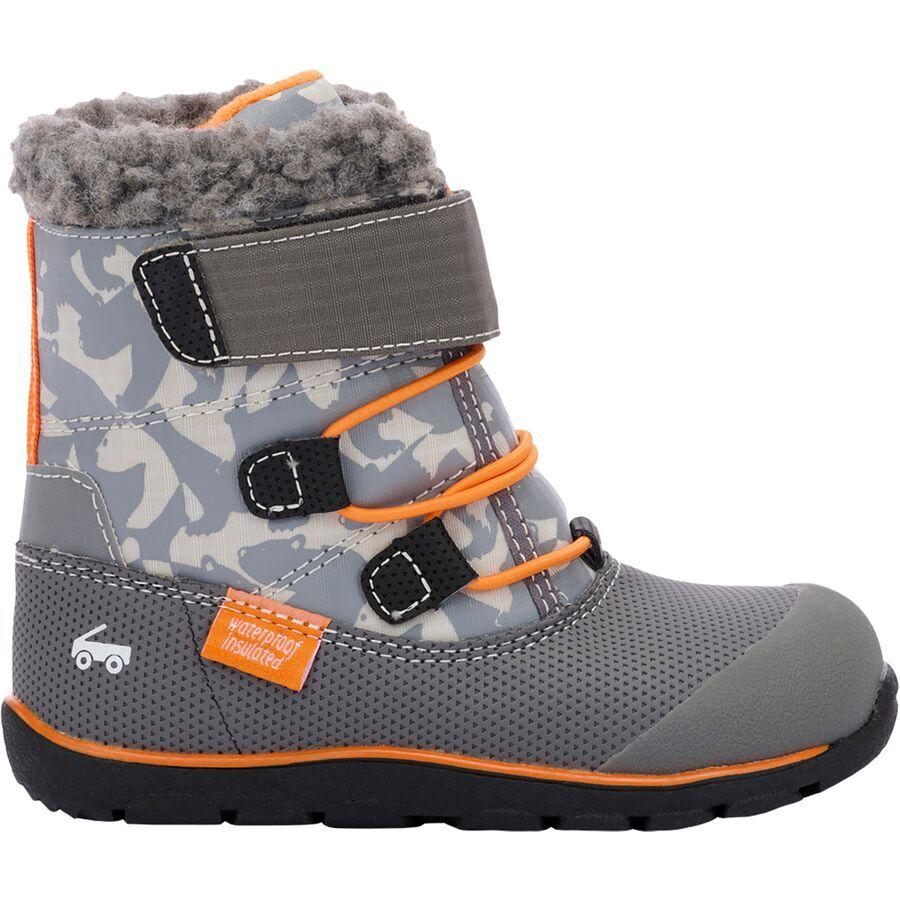 See Kai Run Gilman Waterproof Insulated Boot - Toddler Boys' Gray/Orange