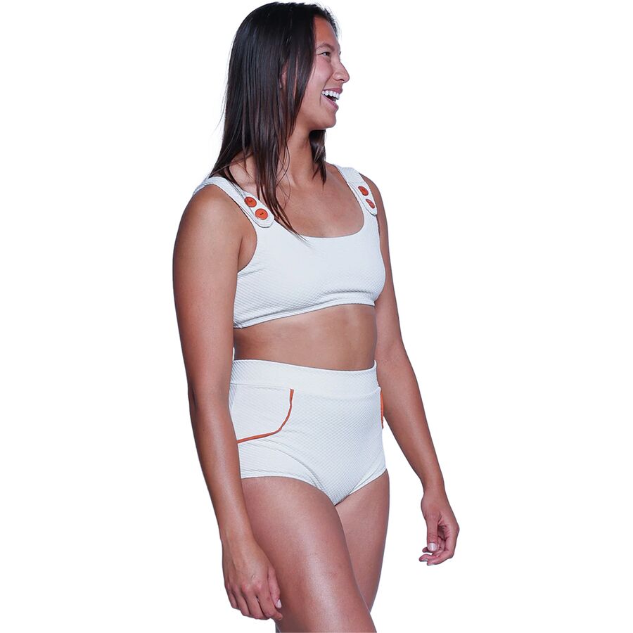 Seea Swimwear Georgia High Waist Bikini Bottom - Women's Pebble