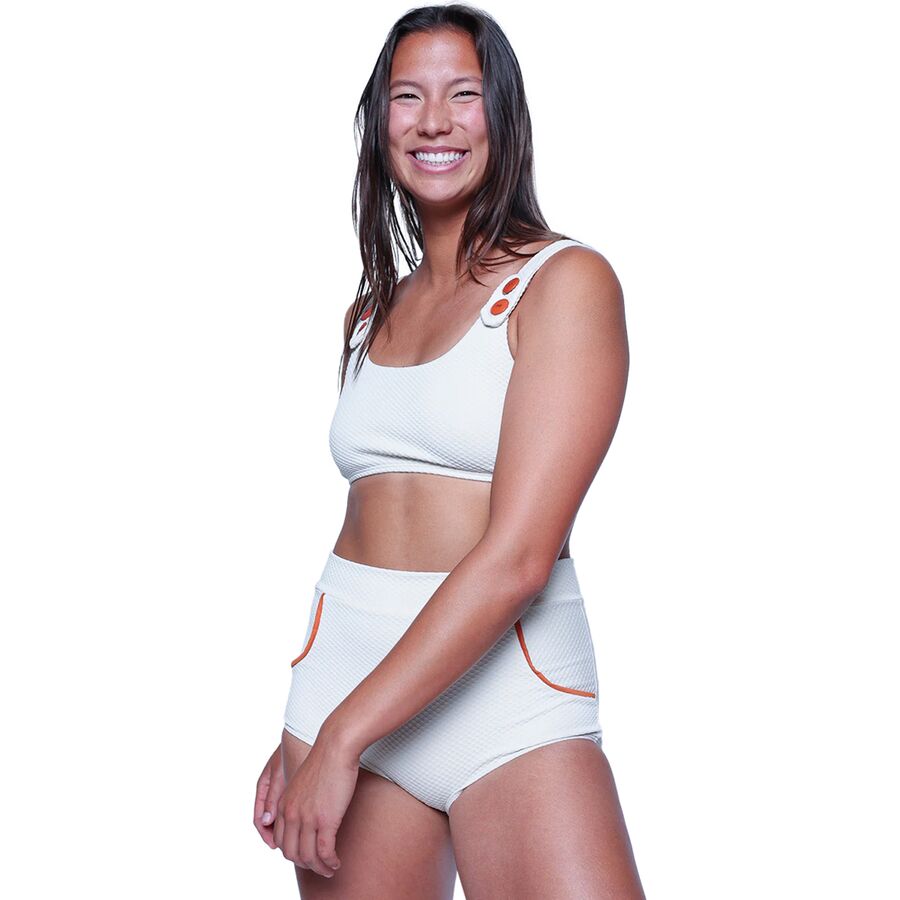 Seea Swimwear Georgia High Waist Bikini Bottom - Women's Pebble