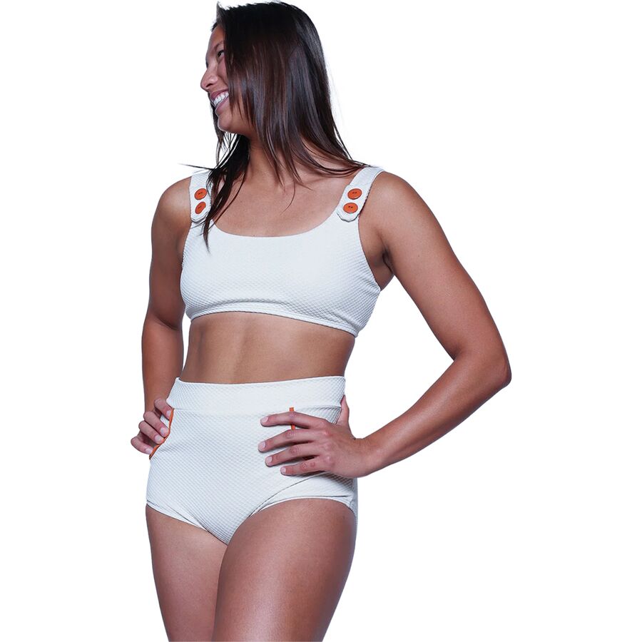 Seea Swimwear Georgia High Waist Bikini Bottom - Women's Pebble