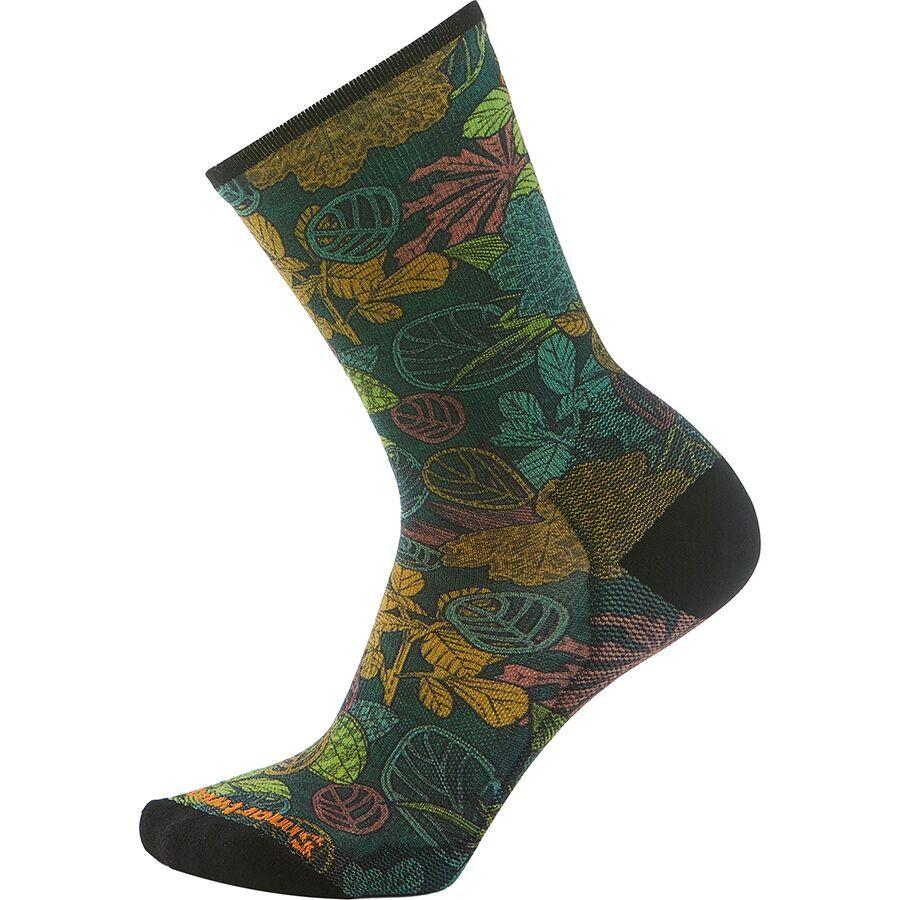 Smartwool Bike Zero Cushion Aloha Forest Print Crew Sock - Men's Twilight Blue