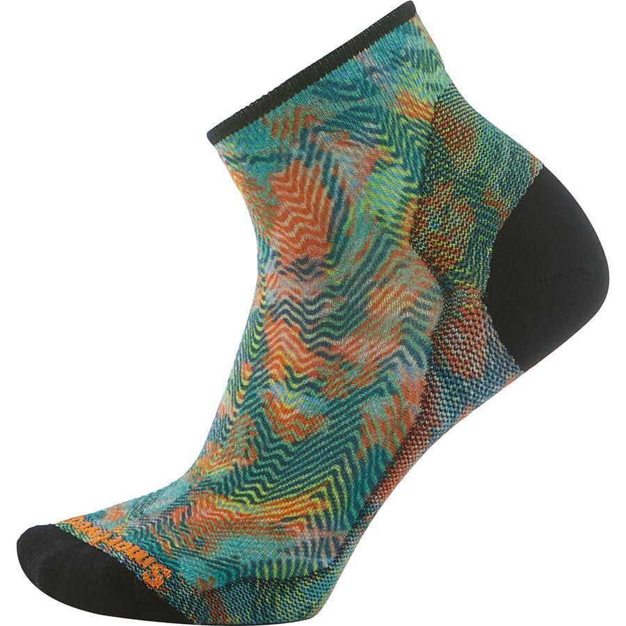 Smartwool Bike Zero Cushion Jungle Music Print Ankle Sock - Women's Honey Gold